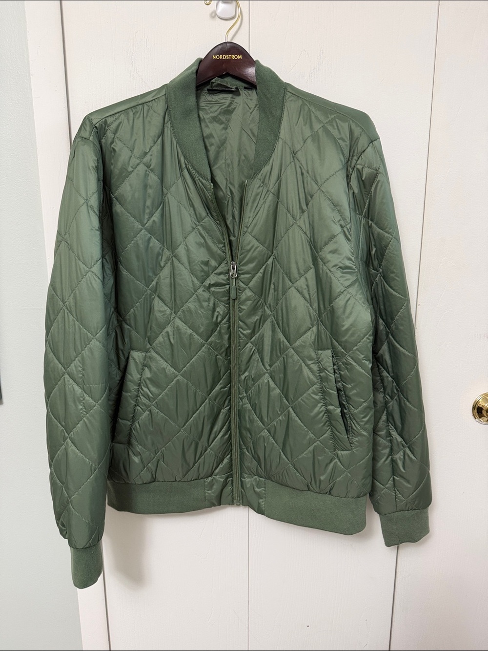 Heat last Olive Green Quilted Bomber Jacket